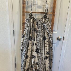 Harlow Black and Cream Floral Jumpsuit